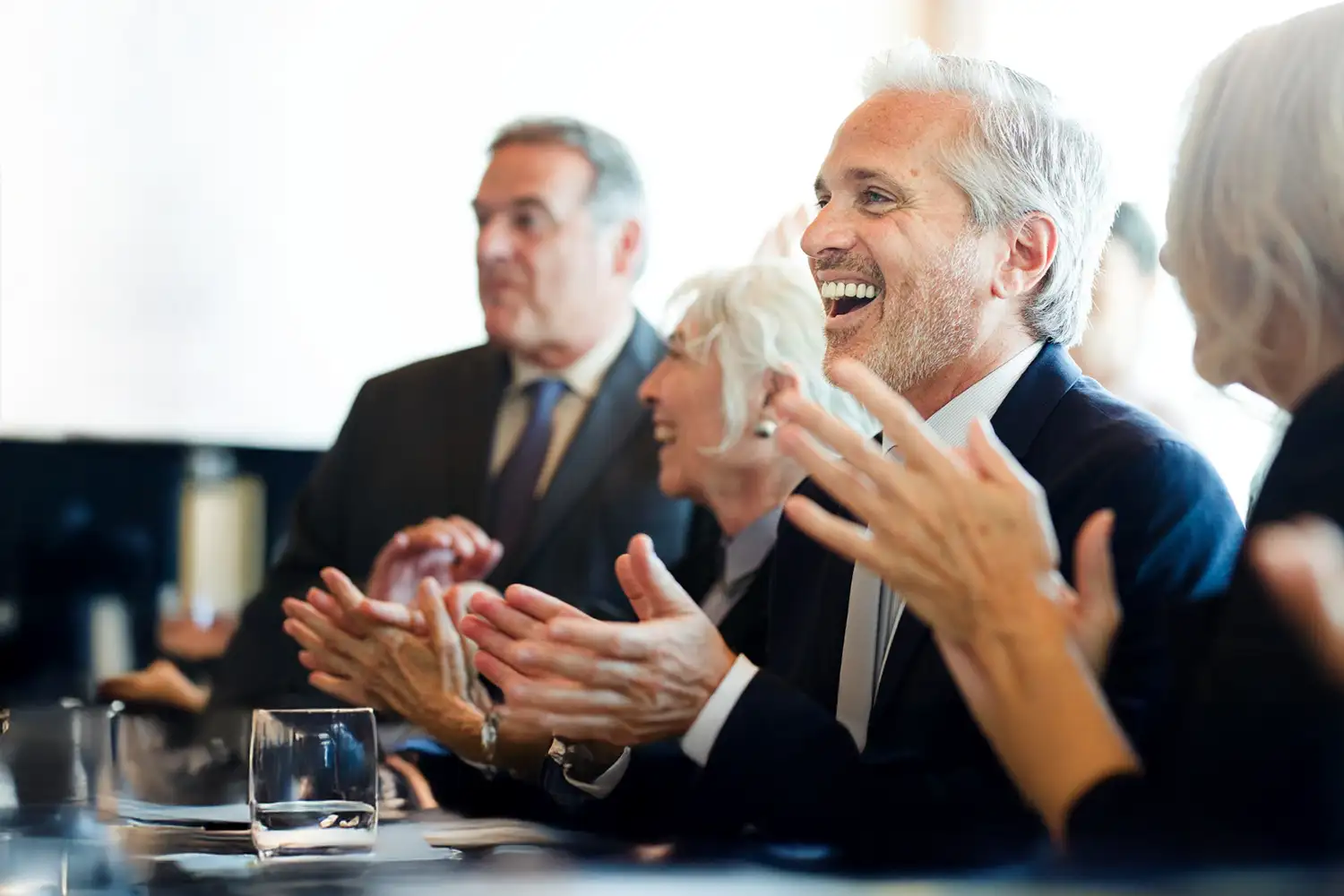 Happy delegates at a training session