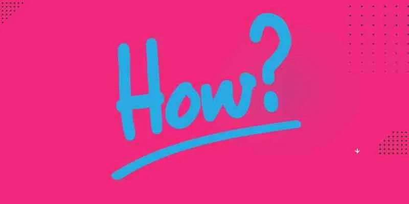 Bold blue "How?" on a hot pink background, introducing how to use hashtags effectively